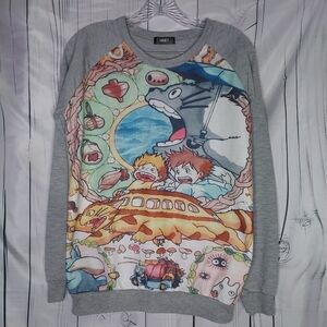 UGET Gray Totoro Crewneck Long Sleeve Top